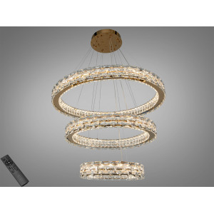Кришталева світлодіодна люстра-підвіс, 70W Diasha 7896/800+600+400S-Gold