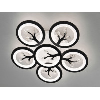 Чорна світлодіодна люстра з пультом, диммером, підсвіткою, 90W Diasha 8135/5+1BKLED3colordimmer