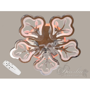 Стельова декоративна люстра з пультом, диммером, хром, 90W Diasha 8149/5HRLED3colordimmer