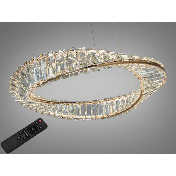 Гармонійна кришталева світлодіодна люстра з пультом, 55 Вт, золото Diasha 548/500G