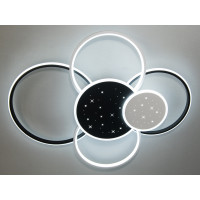 Гармонійна стельова світлодіодна люстра з пультом, 115Вт, білий+чорний Diasha 2448WH+BKdimmer