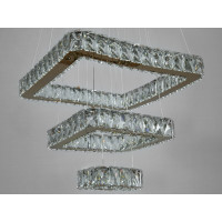 Надзвичайно стильна підвісна LED люстра з кришталю, 55W, золото Diasha 7262A/400+280+160G