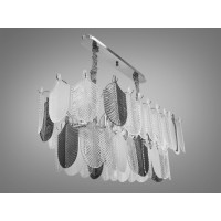 Захоплююча люстра підвіс "Пір`яча вишуканість" овальної форми, хром Diasha 9010/L950HR