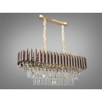 Підвісна кришталева люстра коричневий+золото 8xE14 Diasha N9001-800x300CF+SGD