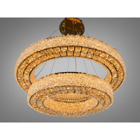 Люстра в зал LED  хром 80 Вт Diasha 7932/800+500S-gold