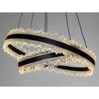 Люстра LED підвісна чорна 140Вт пульт до 25м² Diasha D8751-600+400BK