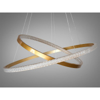 Дизайнерська світлодіодна люстра підвіс з пультом, 100 Вт, золото Diasha D2489-800+600G