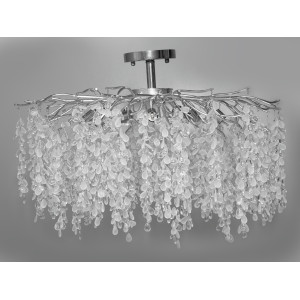 Сучасна алюмінієва кришталева люстра "Гліцинія",  9 ламп, хром Diasha A603-800CH