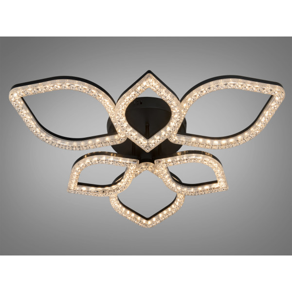 Стельова світлодіодна люстра Diasha чорна 105 Вт Diasha MX4773/3+3BK