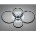 Стельова LED люстра Diasha чорна 80W 4 кільця Diasha 2526/4BKLED3colordimmer