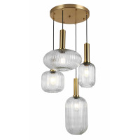Люстра подвесная на кухню Levistella 9163810-4 BRZ+CL Люстра подвесная на кухню Levistella 9163810-4 BRZ+CL