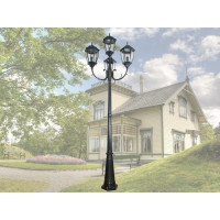 Уличный столб на 4 плафона Diasha DJ001-M/3+1 BK