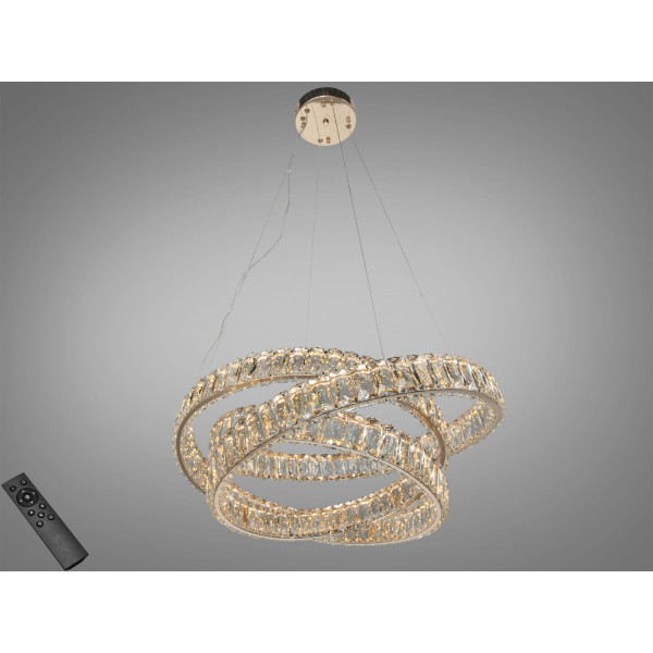 LED люстра підвіс золото 92 Вт з пультом Diasha D8875/600G