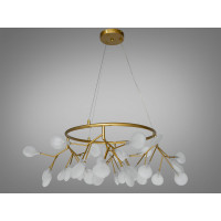 Футуристична люстра на тросах  "Світлячок", 36 ламп, золото сатин Diasha Y887-36AGD