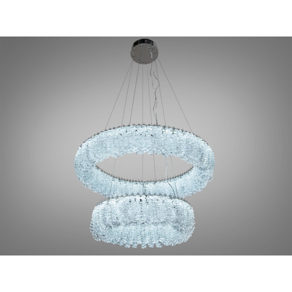 Підвісна кришталева світлодіодна люстра 85Вт хром Diasha 505-600+400CH