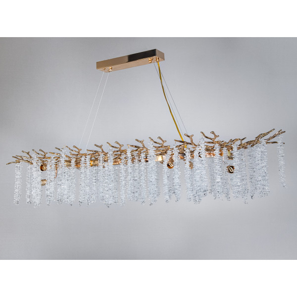 Унікальна підвісна кришталева люстра витягнутої форми, 14 ламп, хром Diasha 609-L1200G Унікальна підвісна кришталева люстра витягнутої форми, 14 ламп, хром Diasha 609-L1200G