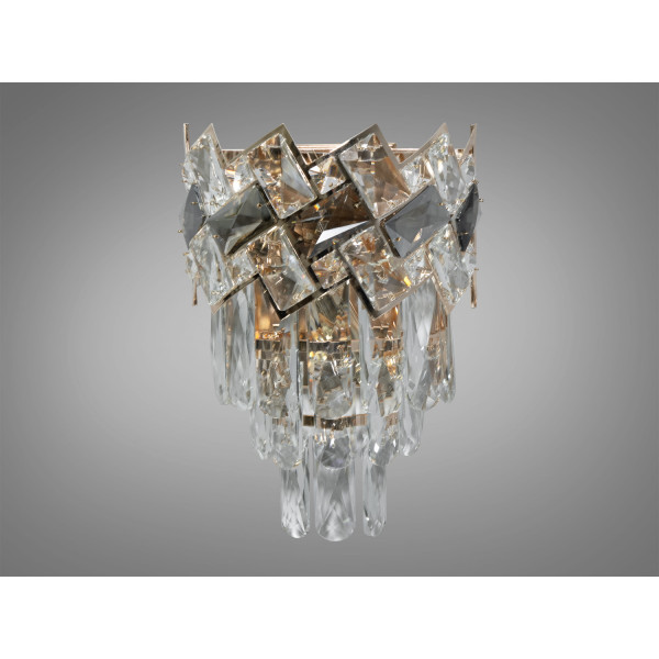 Вишукане класичне бра з кришталю на 2 лампи, золото Diasha 6309-BSGD