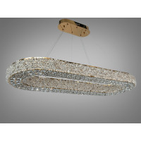 Люстра підвісна LED кришталева золото 84 Вт овал Diasha 7932/1000x300S-gold