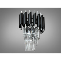 Бра кришталеве Серія 1013 чорний хром 2 лампи E14 сучасний дизайн Diasha N9001-2W-BK+CH