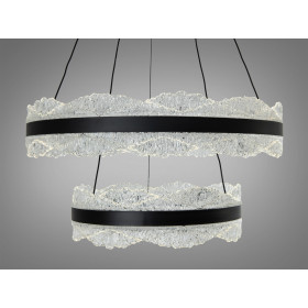 LED люстра підвісна чорна 140Вт 2 кільця пульт Diasha D8750/600+400BK