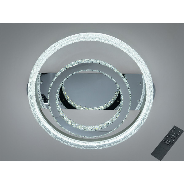 Стельова LED люстра хром 120 Вт кришталь пульт Diasha 8811/600+400A