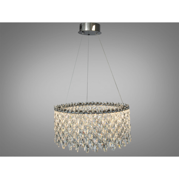 Світлодіодна люстра три кільця хром 66 Вт 11 м² Diasha 582/500CH