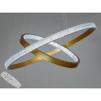 Сучасна світлодіодна підвісна люстра з пультом для зали, 70W, золото Diasha D2489-600+400G Сучасна світлодіодна підвісна люстра з пультом для зали, 70W, золото Diasha D2489-600+400G