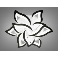 Гармонійна стельова LED люстра з пультом, 115W, чорна Diasha 8146/6+3BKLED3colordimmer