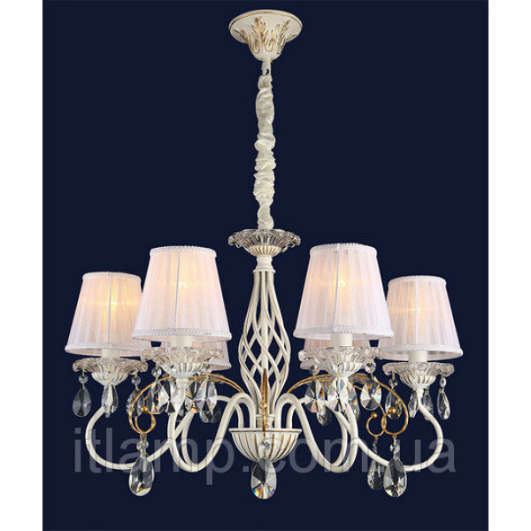 Люстра с абажурами Levistella 755MK30003-6 WT+FGD Люстра с абажурами Levistella 755MK30003-6 WT+FGD