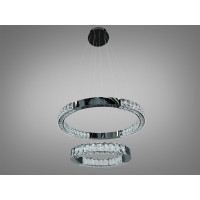 Підвісна LED люстра 2 кільця чорний хром 54Вт Diasha 7968/600+400BHR