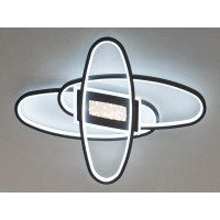 Сучасна стельова світлодіодна люстра з пультом, 80Вт, чорна Diasha S2438BKdimmer