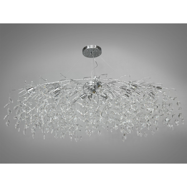 Приваблива кришталева люстра підвіс витягнутої форми, 12 ламп Diasha 1607-L1200x500CH