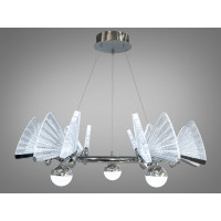 Світлодіодна люстра підвіс для спальні  "Метелики", 50W, хром Diasha YY8022-6HR