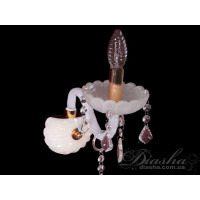 Оригінальне, стильне, якісне класичне бра із білого скла, золото Diasha N8018/1GW