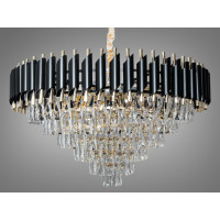 Хрустальная люстра в зал 18 ламп Diasha 9001-800BK+SGD