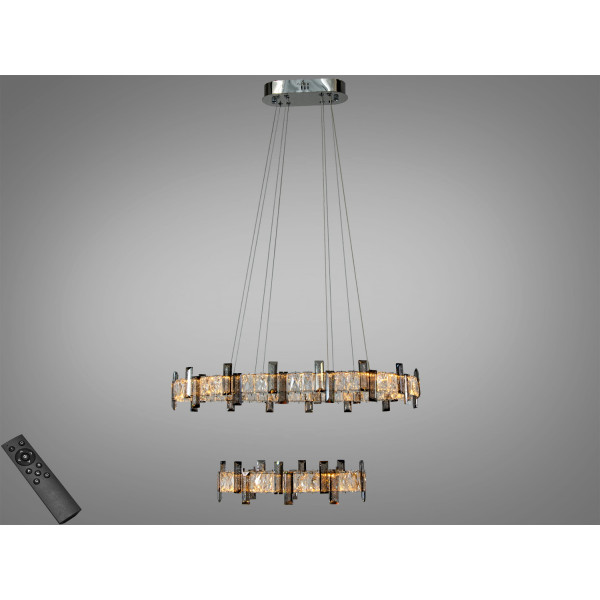 Кришталева світлодіодна люстра-підвіс, 70W Diasha 7967/65+36CH
