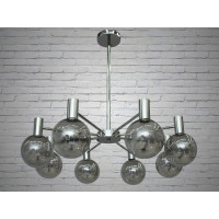 Люстра молекула в стиле лофт со стеклянным плафоном Diasha HXD8029/8CH+GR
