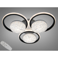 Стельова LED люстра кільця біла чорна 82Вт пульт Diasha 2563WH+BKDIMMER
