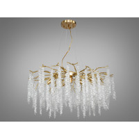 Підвісна люстра Гліцинія золото кришталь 10 ламп E14 Diasha 605-800GD