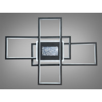 Сучасна стельова світлодіодна люстра з пультом, 95Вт, чорна Diasha S2451BKdimmer