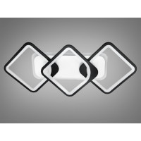 Світлодіодна люстра квадрати з пультом, дімером, підсвічуванням, 75W Diasha 8060/2+1BKLED3colordimmer