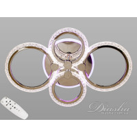 Стельова люстра з пультом, диммером, підсвічуванням, 75W, хром Diasha A8180/4HRLED3colordimmer