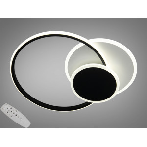 Світлодіодна люстра смарт світильник з пультом, димером, 55W Diasha 2456WH+BK