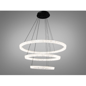 Люстра підвісна Diasha чорна 125Вт 3 кільця Diasha 1712/800+600+400ABK