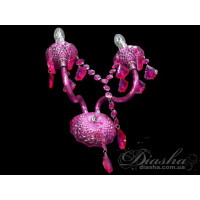 Недороге бра із кольорового акрилу в класичному стилі, на дві лампи Е14 Diasha 1004/2M-HR