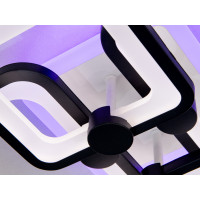 Плоска світлодіодна люстра з пультом, диммером, підсвіткою, 76W Diasha 8208/4BKLED3colordimmer