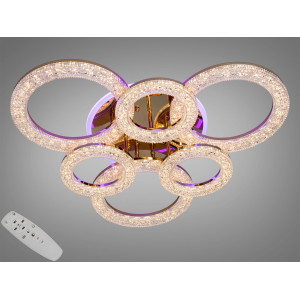 Світлодіодна стельова люстра з регулюванням яскравості, 107W, золото Diasha 2203/3+3GLED3colordimmer