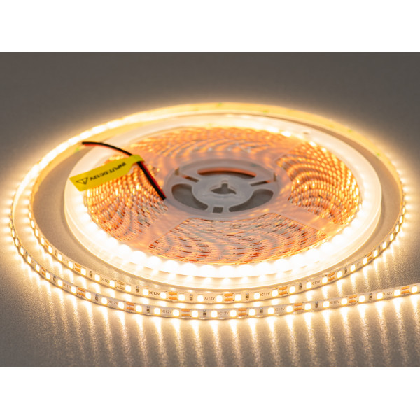 LED стрічка 12в, 120 діодів на метр, 5мм, теплий Diasha N12-2835-120-WW-20-5