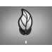 Дизайнерське світлодіодне бра світильник листочок, 15W, чорний Diasha 8028/1BK