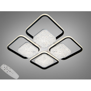 Люстра стельова Diasha LED біла чорна 130W димер Diasha 9099/4+4BK